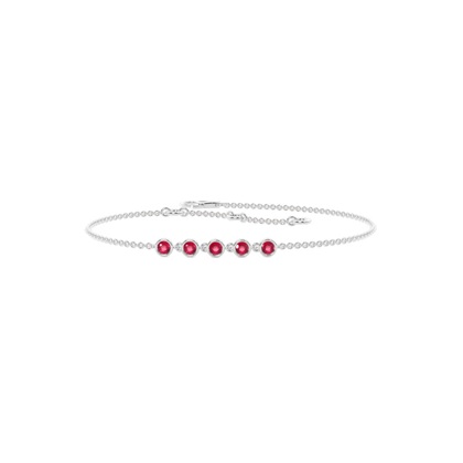 Full Bezel Setting Round Ruby Everyday Bracelet