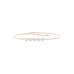 Runde, zarte Diamantarmbänder in einer Lünette