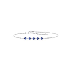 Rundes Armband mit blauem Saphir in voller Lünette