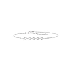 Runde, zarte Diamantarmbänder in einer Lünette