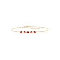 Full Bezel Setting Round Ruby Everyday Bracelet