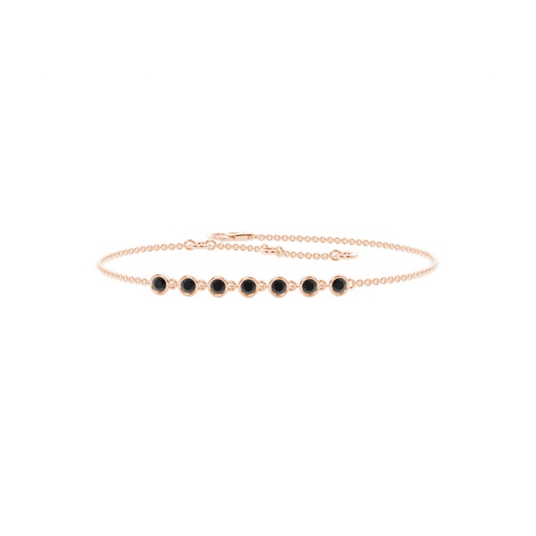 Bezel Set Black Diamond Delicate Bracelet