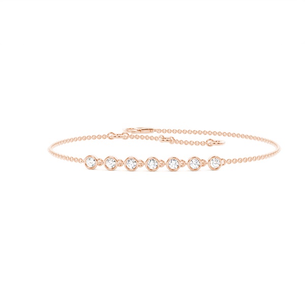 Full Bezel Setting Round Diamond Delicate Bracelet