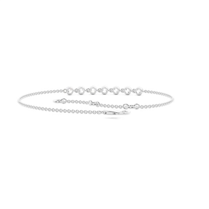 Full Bezel Setting Round Diamond Delicate Bracelet