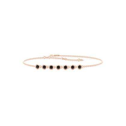 Bezel Set Black Diamond Delicate Bracelet