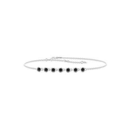Bezel Set Black Diamond Delicate Bracelet