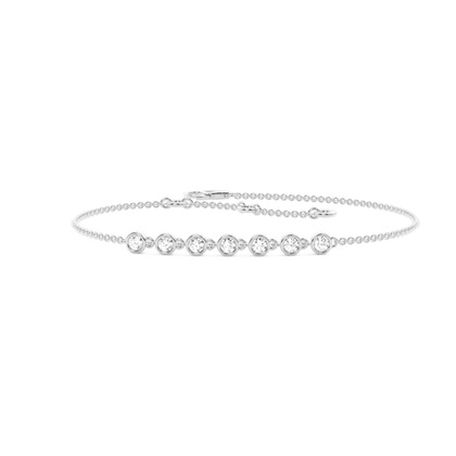 Full Bezel Setting Round Diamond Delicate Bracelet