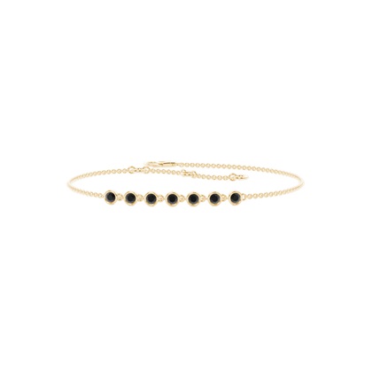 Bezel Set Black Diamond Delicate Bracelet
