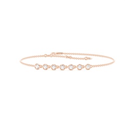 Runde, zarte Diamantarmbänder in einer Lünette