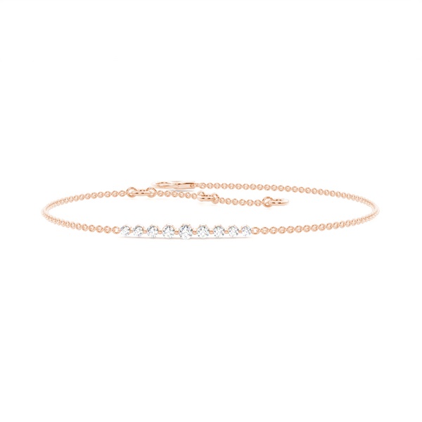 2 Prong Setting Round Diamond Delicate Bracelet