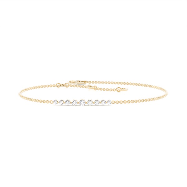2 Prong Setting Round Diamond Delicate Bracelet