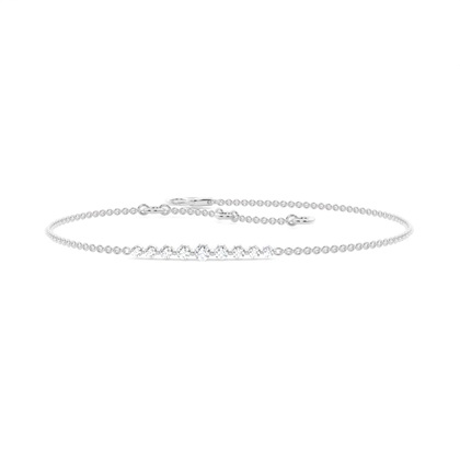 2 Prong Setting Round Diamond Delicate Bracelet