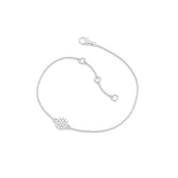 Pave ajuste de la pulsera delicada diamante redonda