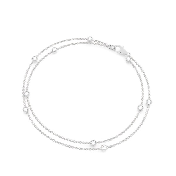 Full Bezel Setting Round Diamond Delicate Bracelet