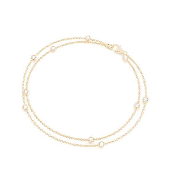 Full Bezel Setting Round Diamond Delicate Bracelet