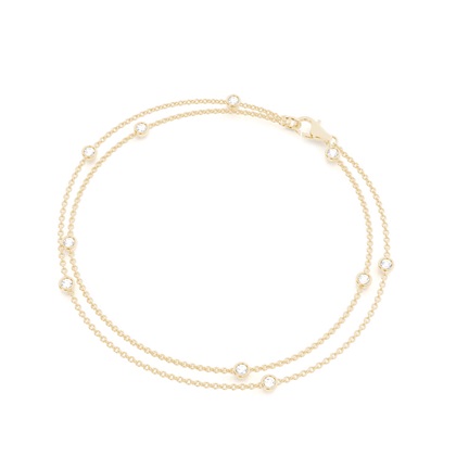 Full Bezel Setting Round Diamond Delicate Bracelet