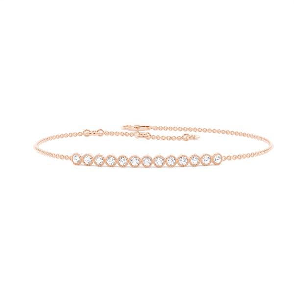 Full Bezel Setting Round Diamond Delicate Bracelet