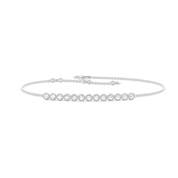 Full Bezel Setting Round Diamond Delicate Bracelet