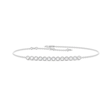 Full Bezel Setting Round Diamond Delicate Bracelet