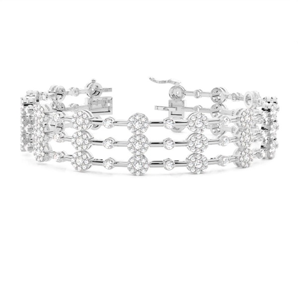 Semi Bezel Setting Round Diamond Designer Bracelet