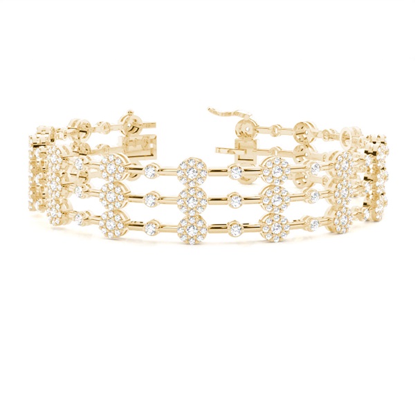 Semi Bezel Setting Round Diamond Designer Bracelet