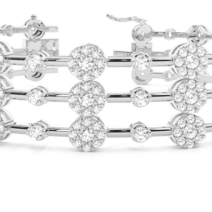 Semi Bezel Setting Round Diamond Designer Bracelet