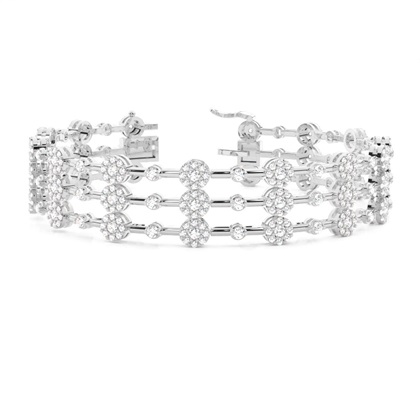 Semi Bezel Setting Round Diamond Designer Bracelet