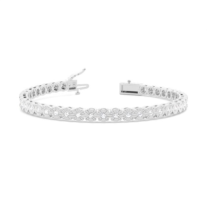 Illusion Set Diamond Tennis Bracelet