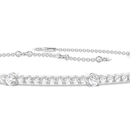 Runde Petite Diamantarmband in einer Pavefassung