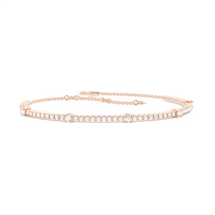 Pave Setting Round Diamond Delicate Bracelet