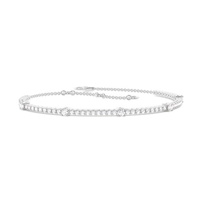Pave Setting Round Diamond Delicate Bracelet