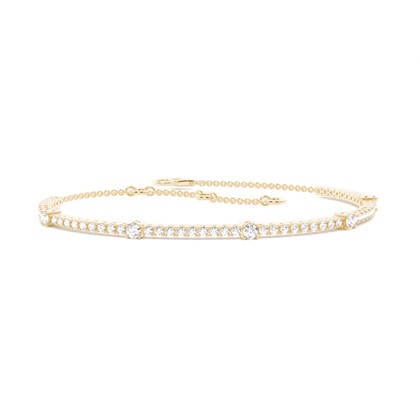 Pave Setting Round Diamond Delicate Bracelet
