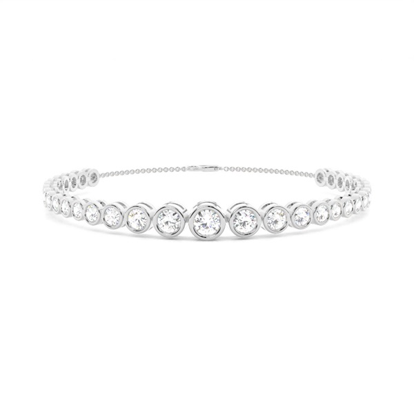 Full Bezel Round Diamond Delicate Bracelet