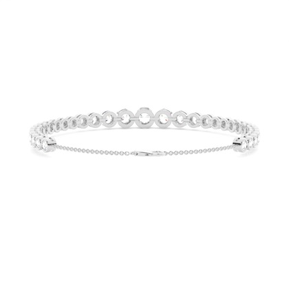 Zartes Armband mit 4 Zinken und rundem Diamanten