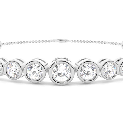 Full Bezel Round Diamond Delicate Bracelet