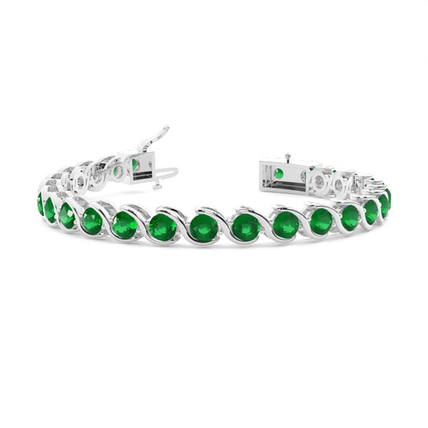 Semi Bezel Setting Round Tennis Bracelet