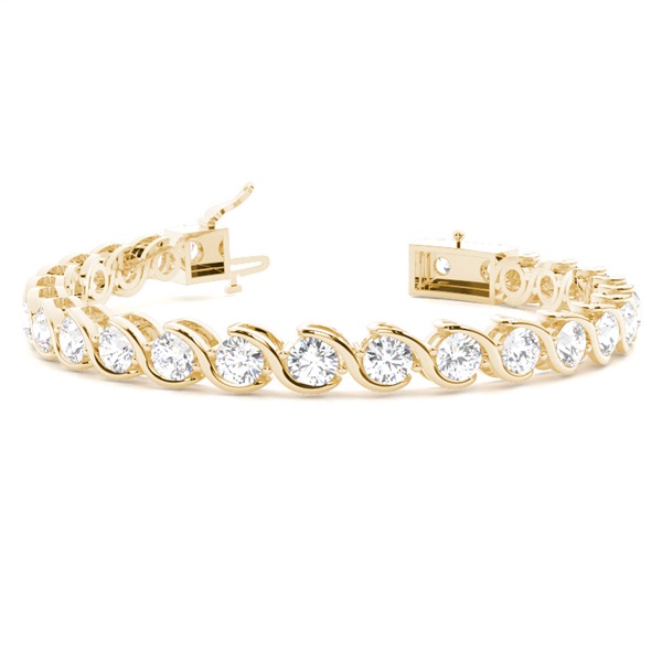 Semi Bezel Setting Round Diamond Designer Bracelet