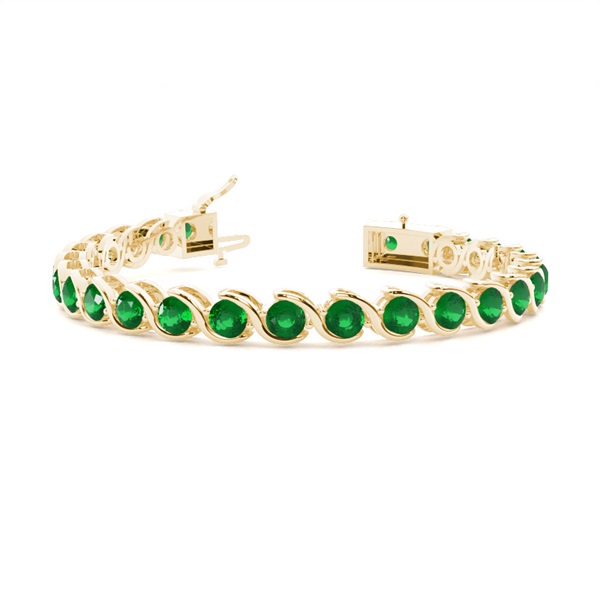 Semi Bezel Setting Round Tennis Bracelet