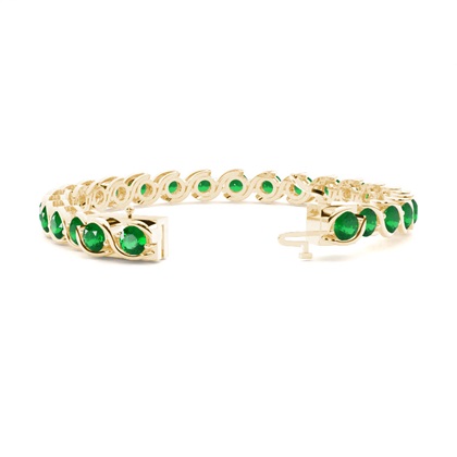 Rundes Tennisarmband mit Halblünettenfassung