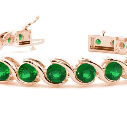 Semi Bezel Setting Round Tennis Bracelet