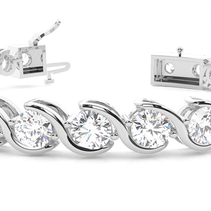 Semi Bezel Setting Round Diamond Designer Bracelet