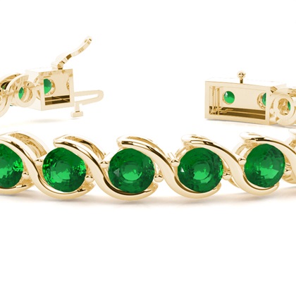 Semi Bezel Setting Round Tennis Bracelet