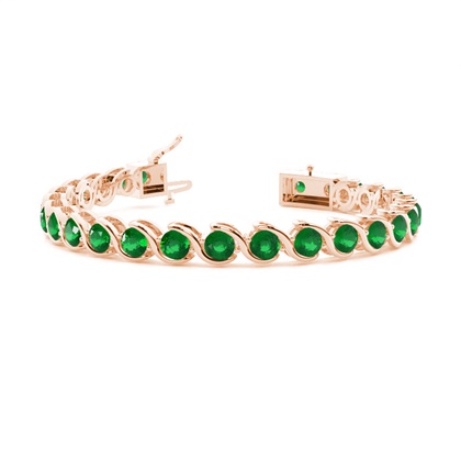 Semi Bezel Setting Round Tennis Bracelet