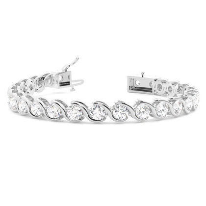 Semi Bezel Setting Round Diamond Designer Bracelet