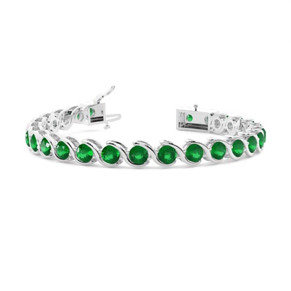 Semi Bezel Setting Round Tennis Bracelet