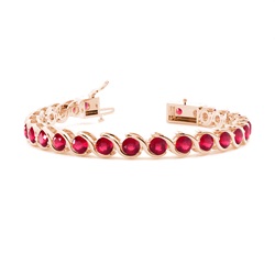 Semi Bezel Setting Round Ruby Tennis Bracelet