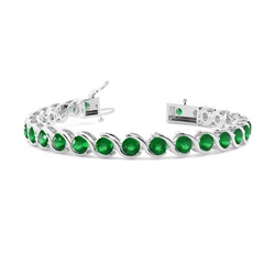 Rundes Tennisarmband mit Halblünettenfassung
