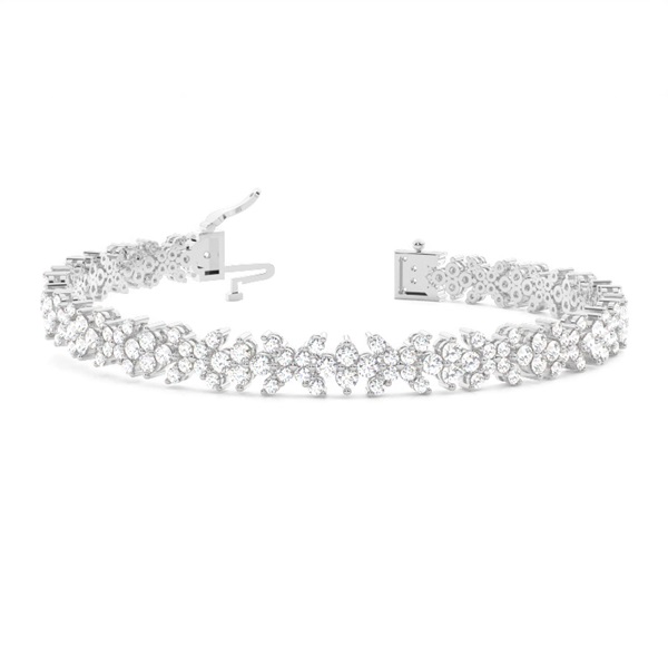 4 Prong Setting Round Diamond Designer Bracelet
