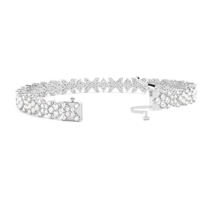 Runder Diamant-Designer-Armreif in einer 4-Krappen-Fassung