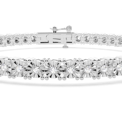 Diamond Tennis Bracelet 5ct Look in 0.50ct & silver